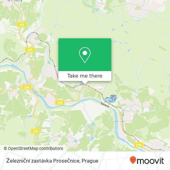 Železniční zastávka Prosečnice map