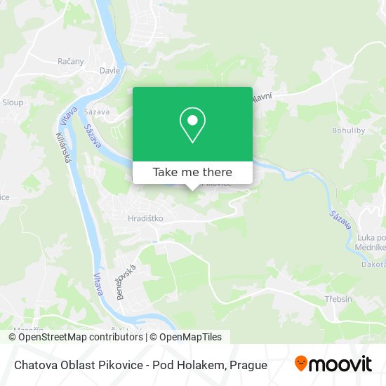 Chatova Oblast Pikovice - Pod Holakem map