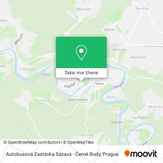 Autobusová Zastávka Sázava - Černé Budy map