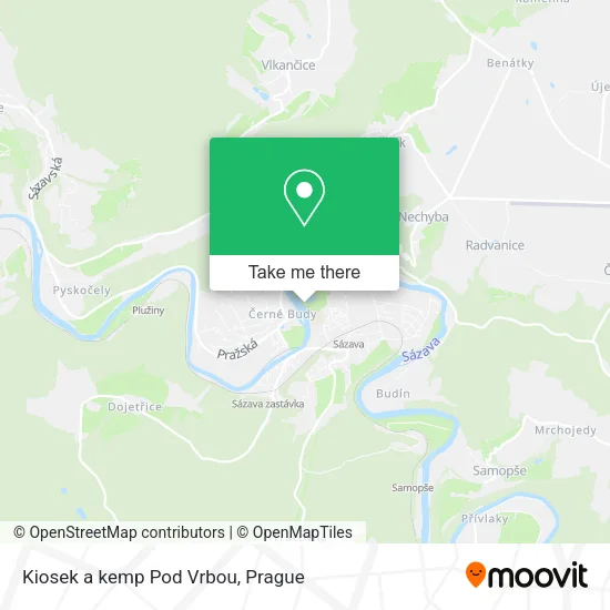 Карта Kiosek a kemp Pod Vrbou