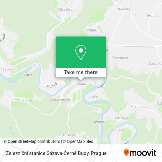 Železniční stanice Sázava-Černé Budy map