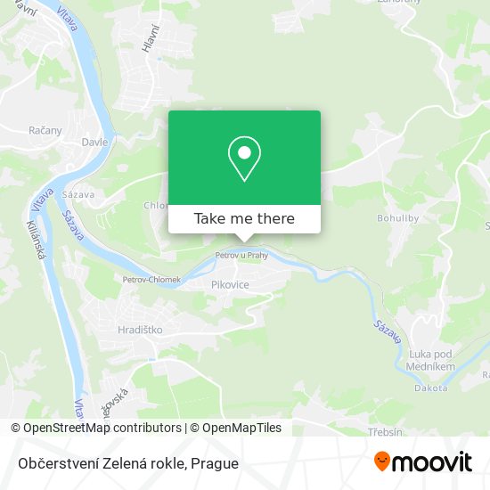 Občerstvení Zelená rokle map