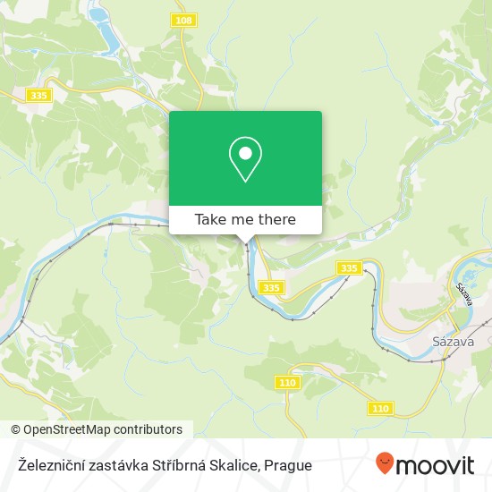 Železniční zastávka Stříbrná Skalice map