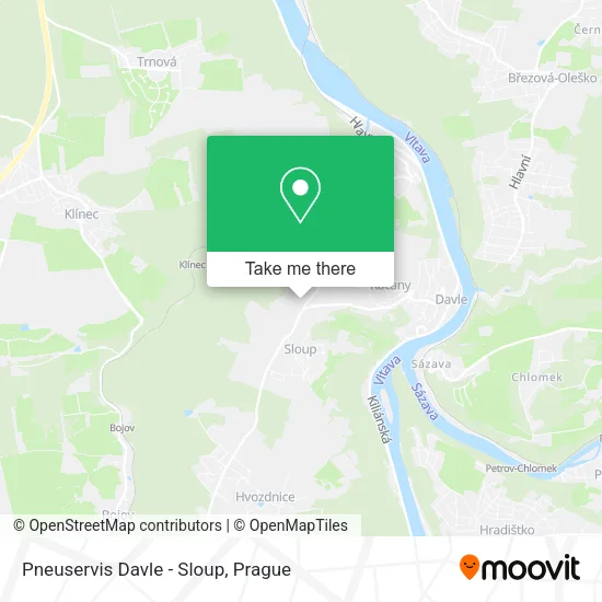 Карта Pneuservis Davle - Sloup