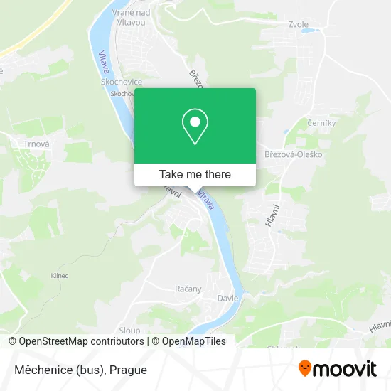 Карта Měchenice (bus)