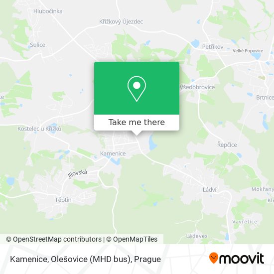 Kamenice, Olešovice (MHD bus) map