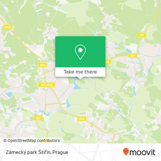 Zámecký park Štiřín map