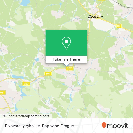 Карта Pivovarsky rybnik V. Popovice