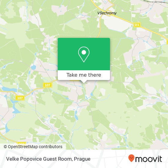 Velke Popovice Guest Room map