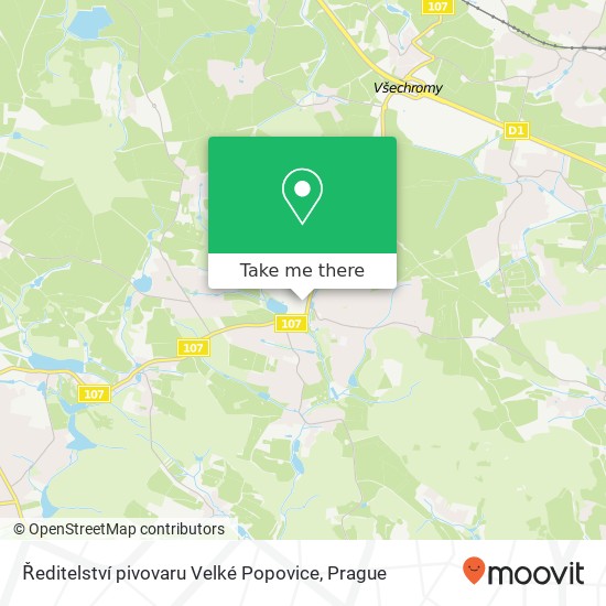 Ředitelství pivovaru Velké Popovice map