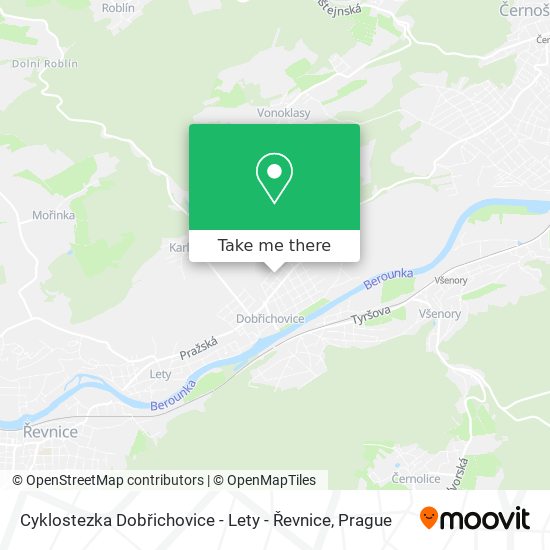 Cyklostezka Dobřichovice - Lety - Řevnice map