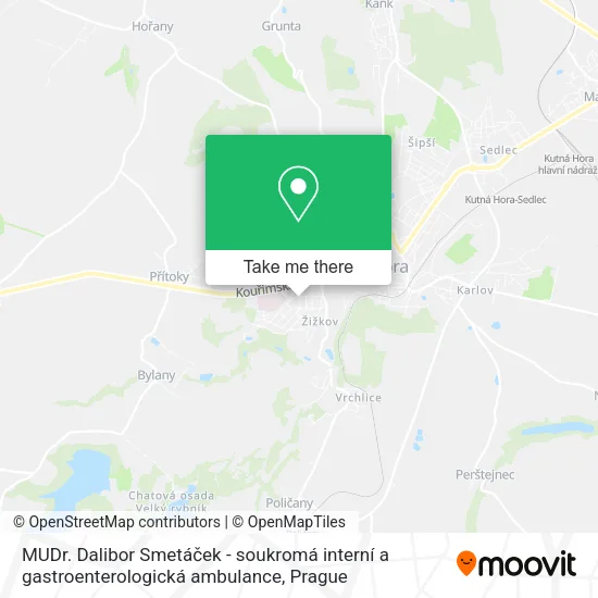 Карта MUDr. Dalibor Smetáček - soukromá interní a gastroenterologická ambulance