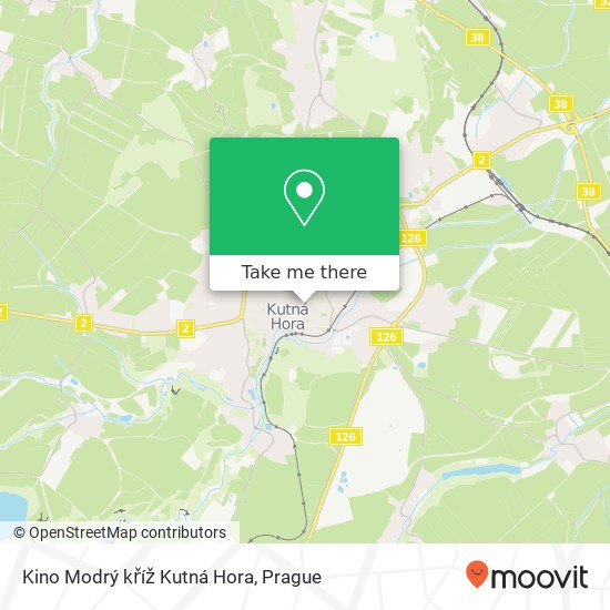 Карта Kino Modrý kříž Kutná Hora