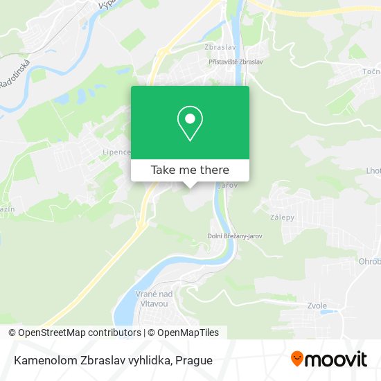 Kamenolom Zbraslav vyhlidka map