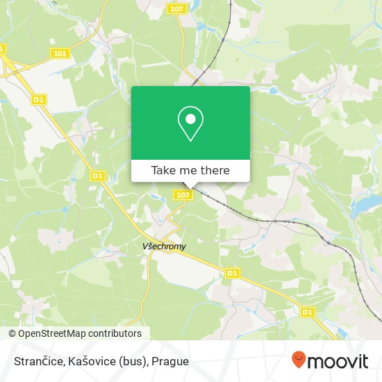 Карта Strančice, Kašovice (bus)