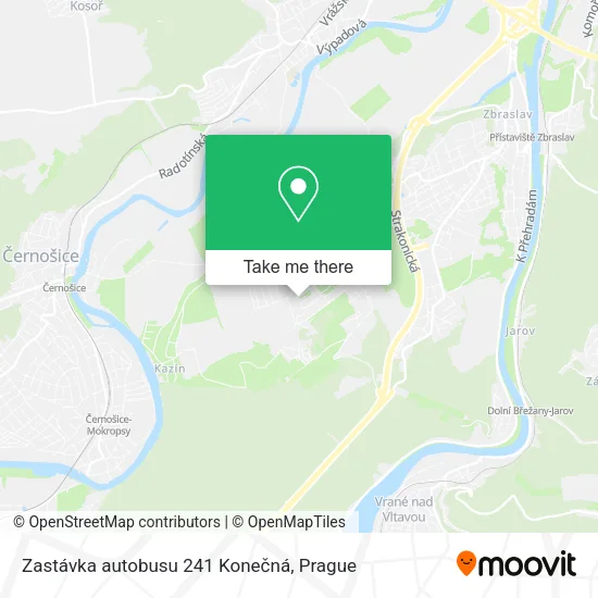Карта Zastávka autobusu 241 Konečná