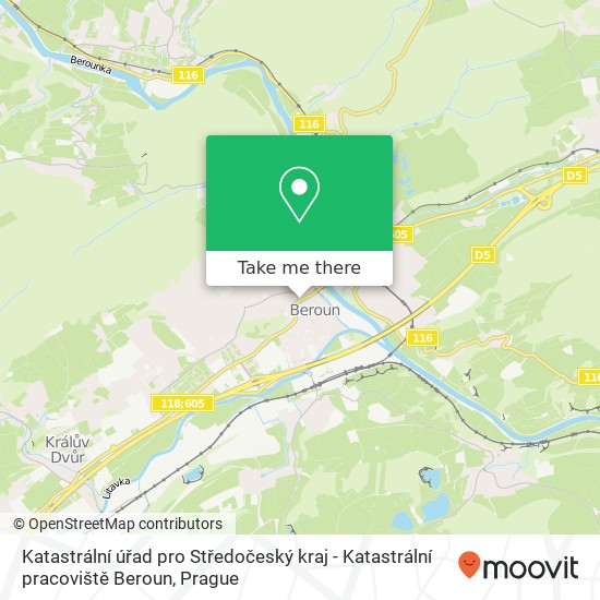 Katastrální úřad pro Středočeský kraj - Katastrální pracoviště Beroun map