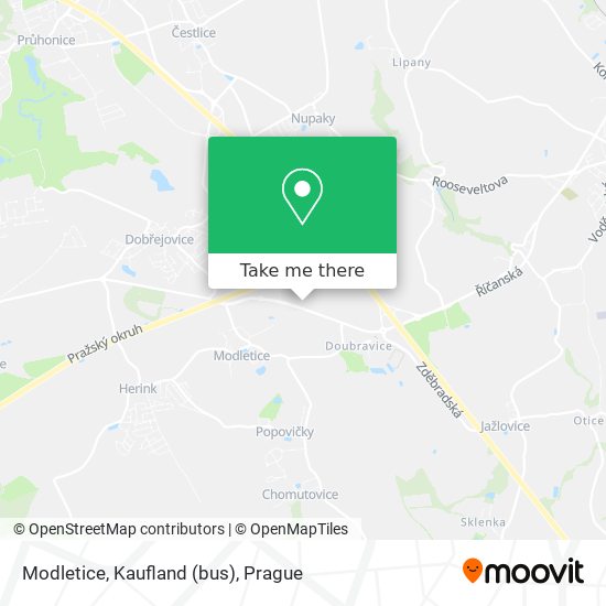 Modletice, Kaufland (bus) map