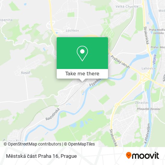 Městská část Praha 16 map