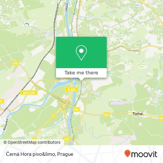 Černá Hora pivo&limo map