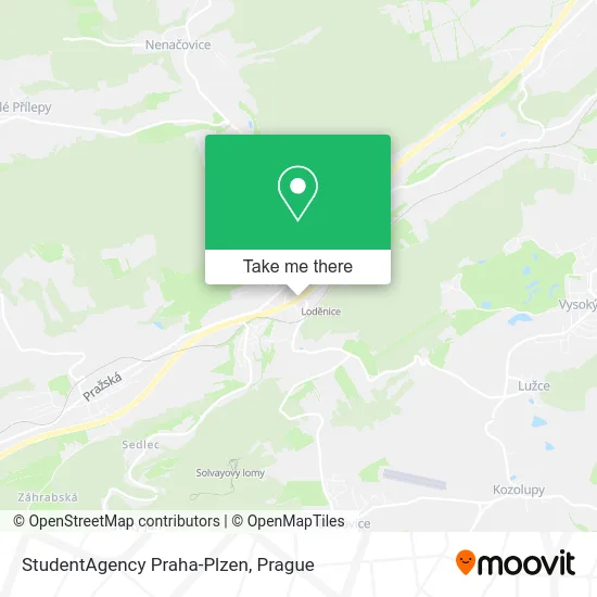 Карта StudentAgency Praha-Plzen
