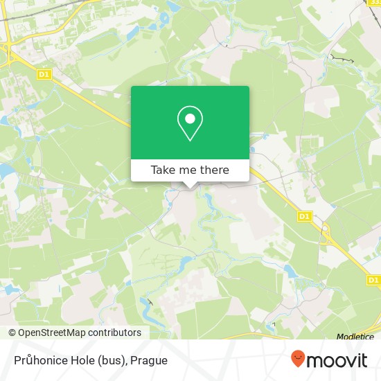 Průhonice Hole (bus) map