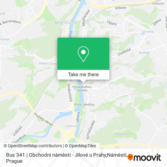 Bus 341 | Obchodní náměstí - Jílové u Prahy,Náměstí map