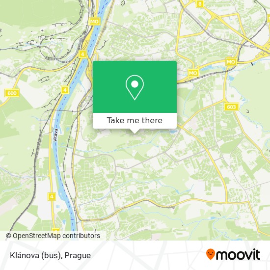 Klánova (bus) map