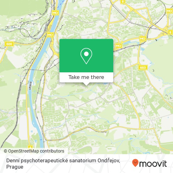 Denní psychoterapeutické sanatorium Ondřejov map