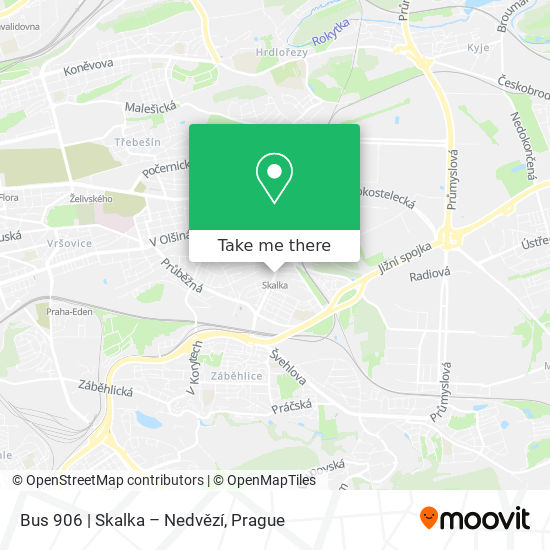 Карта Bus 906 | Skalka – Nedvězí