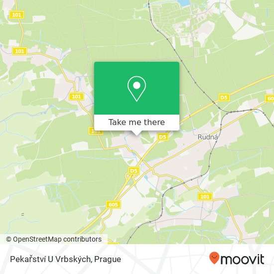 Pekařství U Vrbských map