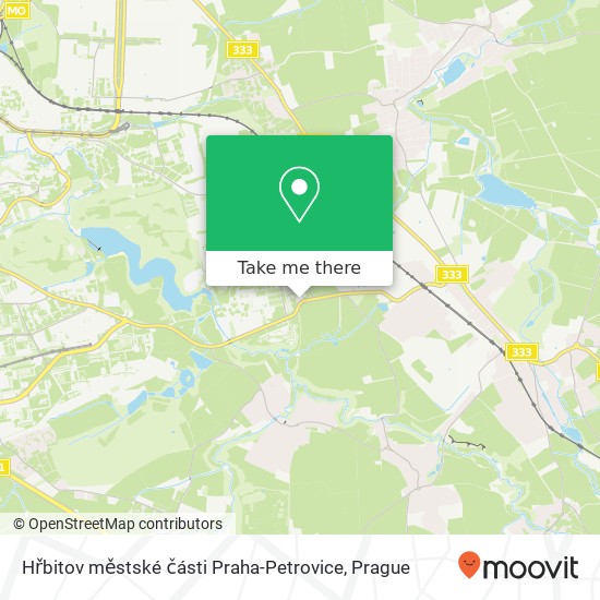 Карта Hřbitov městské části Praha-Petrovice