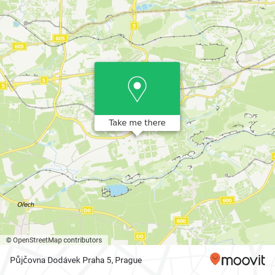Карта Půjčovna Dodávek Praha 5