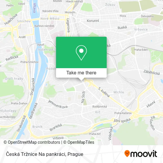 Карта Česká Tržnice Na pankráci