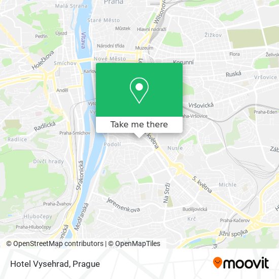 Hotel Vysehrad map