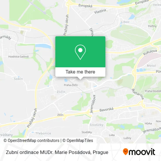 Карта Zubní ordinace MUDr. Marie Posádová