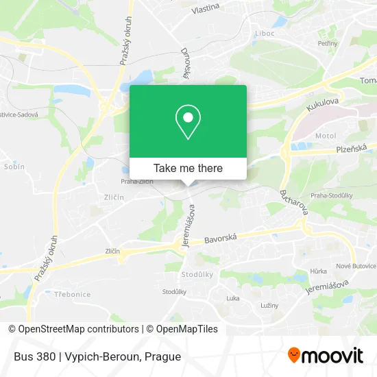 Карта Bus 380 | Vypich-Beroun