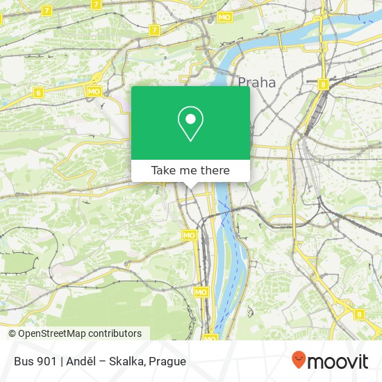 Bus 901 | Anděl – Skalka map