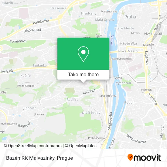 Bazén RK Malvazinky map