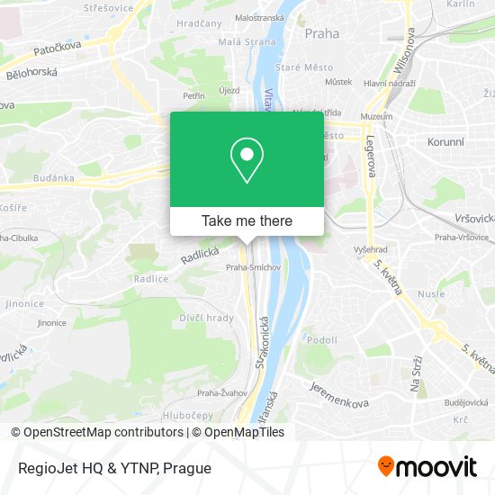 RegioJet HQ & YTNP map