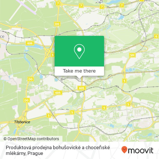 Produktová prodejna bohušovické a choceňské mlékárny map