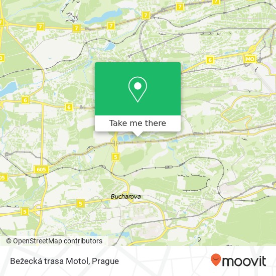 Bežecká trasa Motol map