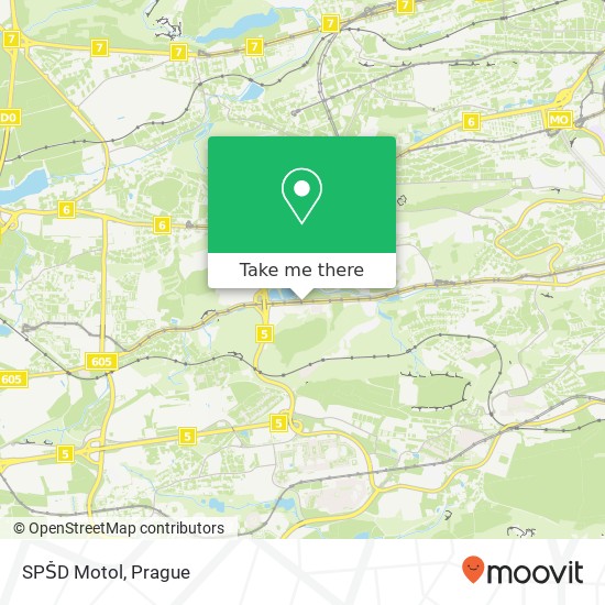 SPŠD Motol map
