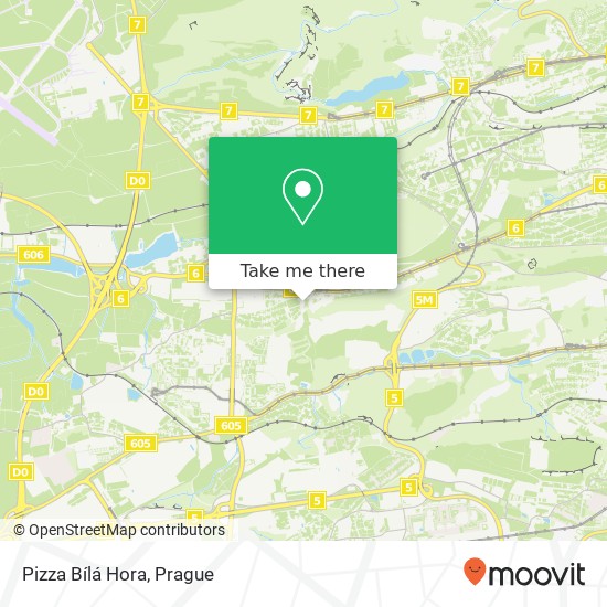 Pizza Bílá Hora map