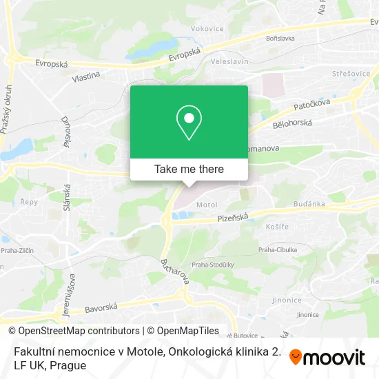 Fakultní nemocnice v Motole, Onkologická klinika 2. LF UK map