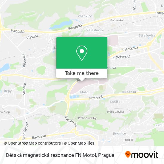 Dětská magnetická rezonance FN Motol map