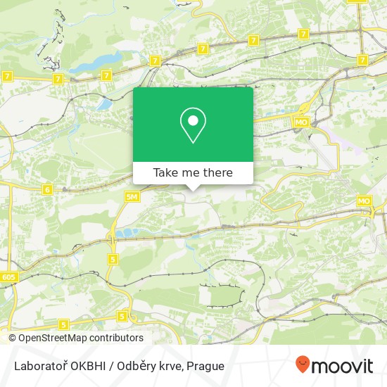 Laboratoř OKBHI / Odběry krve map