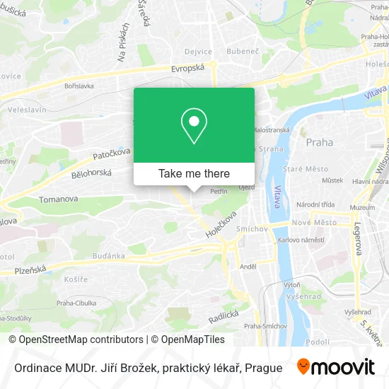 Карта Ordinace MUDr. Jiří Brožek, praktický lékař