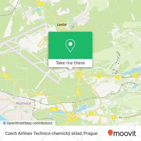 Czech Airlines Technics-chemický sklad map