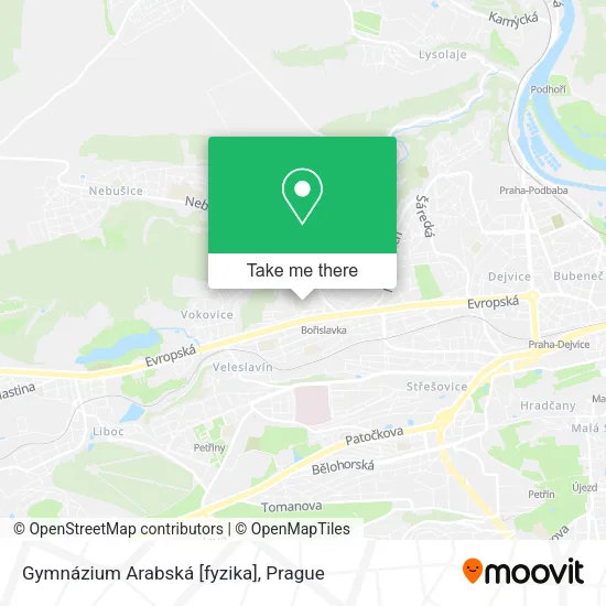 Карта Gymnázium Arabská [fyzika]